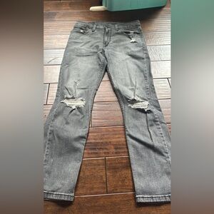 Classic Gray Distressed Straight Leg levis Jeans